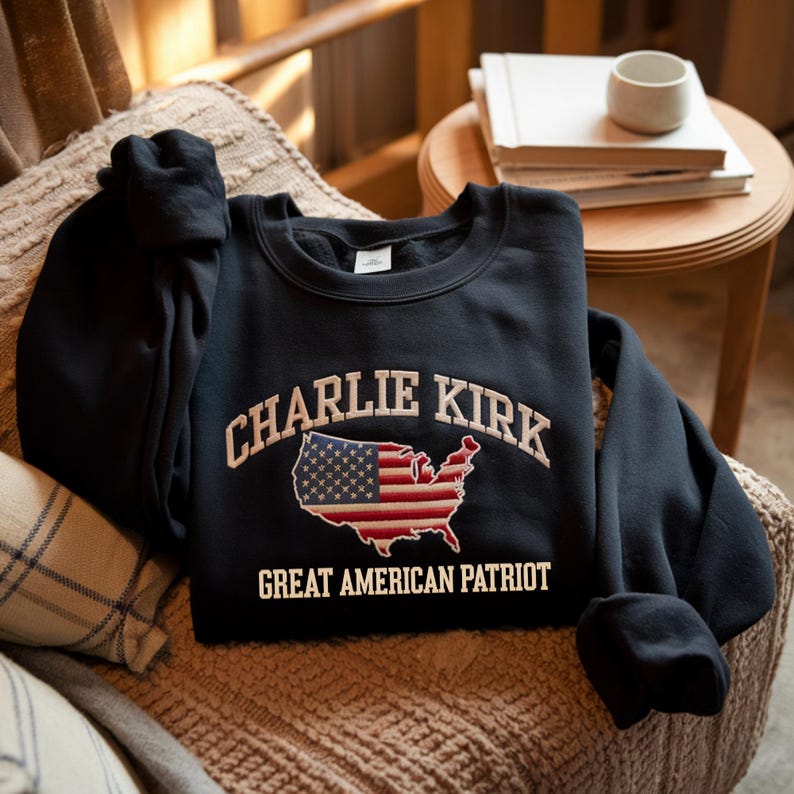 Pray for Charlie Kirk Embroidered SweatShirt, Patriotic Charlie Kirk Hoodie, Faith-Based Unisex Tee, Political Awareness Top il_794xN.7237229159_oc2e.jpg