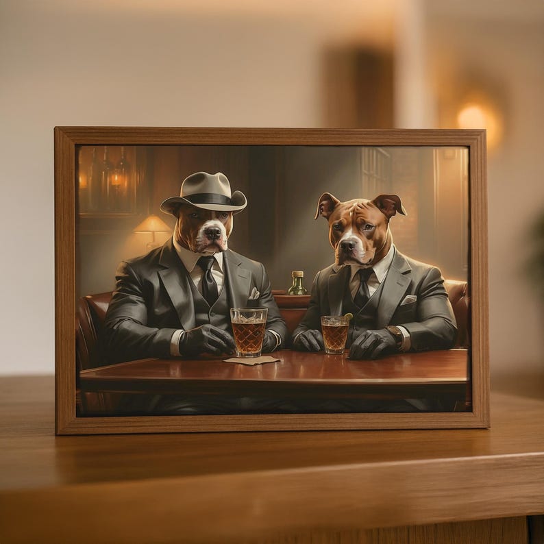 Pet Portrait, Human and pet custom portrait, Birthday Gift Idea, Funny Dog Portrait, Gift For Him, Dog Portrait, Man Cave, Gift for husband