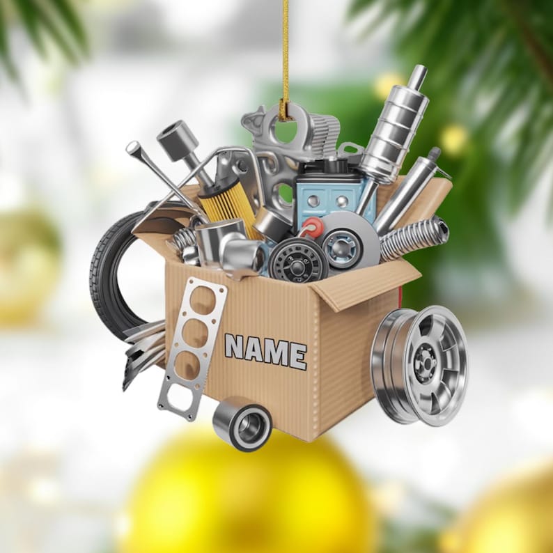 Custom Mechanic Tools Christmas Ornament, Personalized Garage Worker Tree Decoration, Car Repair Lover Holiday Ornament, Gift for Mechanics
