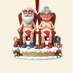 Personalized Naughty Old Couple Christmas Ornament, Annoying each other since Xmas Ornament, Flat 2D Ornament, Custom Name Ornament Gifts