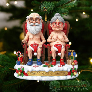 Personalized Naughty Old Couple Christmas Ornament, Annoying each other since Xmas Ornament, Flat 2D Ornament, Custom Name Ornament Gifts