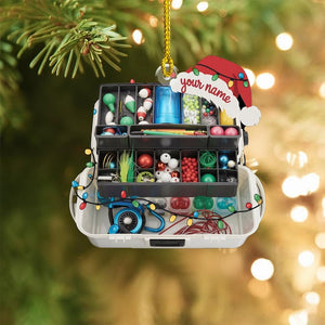 Personalized Fishing Tackle Christmas Ornament 2025, Custom Fishing Ornament, Fisherman Gift, Xmas Tree Decoration for Fishing Lovers, 2D Flat Ornament