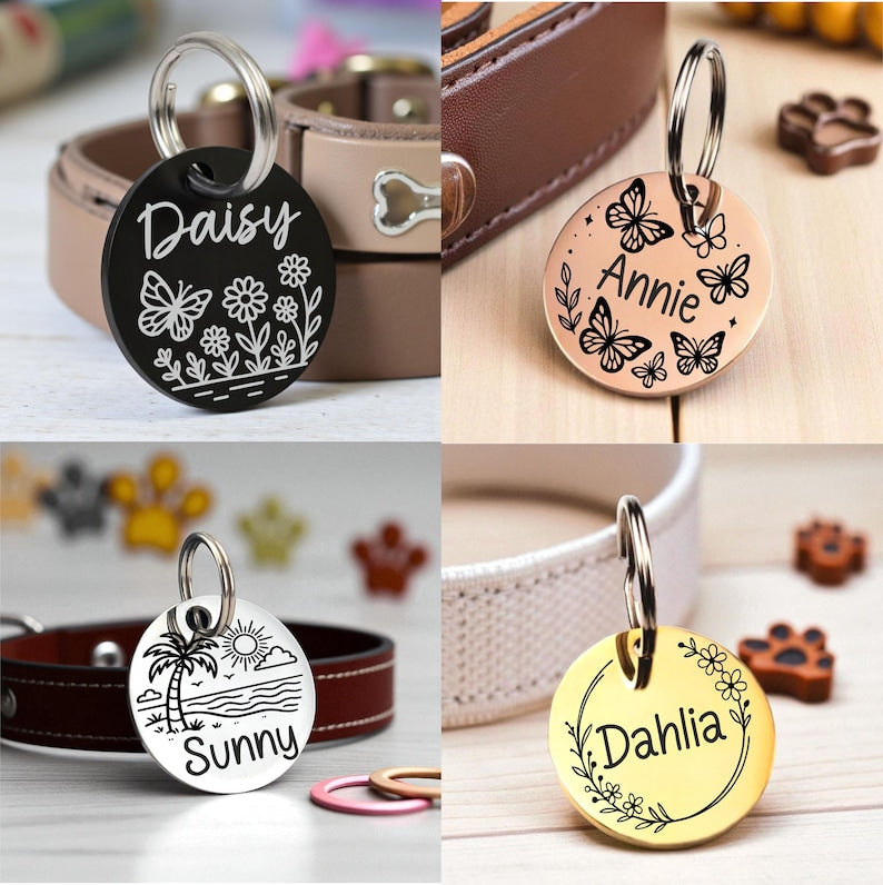 Personalized Cat Tag, Custom Cat tag, Cat ID Tag, Pet ID tag, Cat Collar Tag, Cat ID Tag, Cat tag for Cats. Cat Name Tag