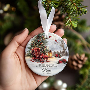 Custom Memorial Ornament Dad Remembrance Christmas Keepsake, Mom Loss Gift Memorial Day Glass Ornament, Loss of Father Gift In Loving Memory