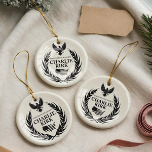 Charlie Kirk Memorial Ceramic Ornament: Patriotic Keepsake