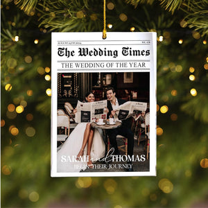 Personalized First Christmas Married Ornament, Custom Wedding Ornament, The Wedding Time, Newlywed Couple, Wedding Gifts for Couple