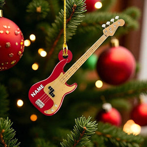Custom Guitar Ornament, Personalized Bass Guitar Christmas Decoration, Music Lover Gift, Musician Keepsake, Unique Holiday Tree Decor