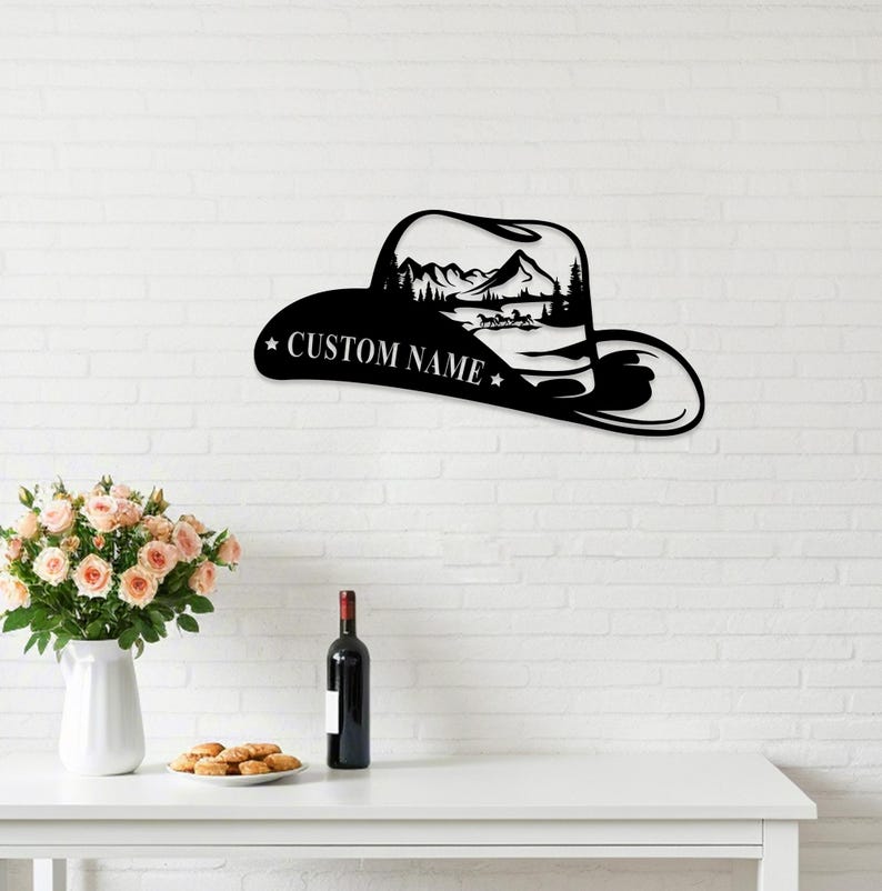 Western Cowboy Metal Sign, Custom Cowboy Name Sign,Cowboy Wall Art, Cowboy Ranch Sign,Western Horse Decor, Equestrian Sign, Cowboy Gift