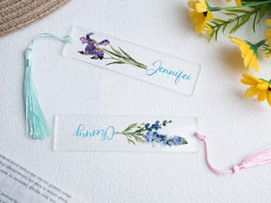 Custom Birth Flower Bookmark, Acrylic Bookmark Gift,Bookmark with Tassel,Birthday Gifts,Floral Bookmarks for Women,Book Lover Gift