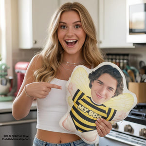 Customized Face Photo Pillow - DIY Cute Girl Plush Pillow, Couple Toys Dolls, Birthday Gift For Him & Her, Valentine's Day gift