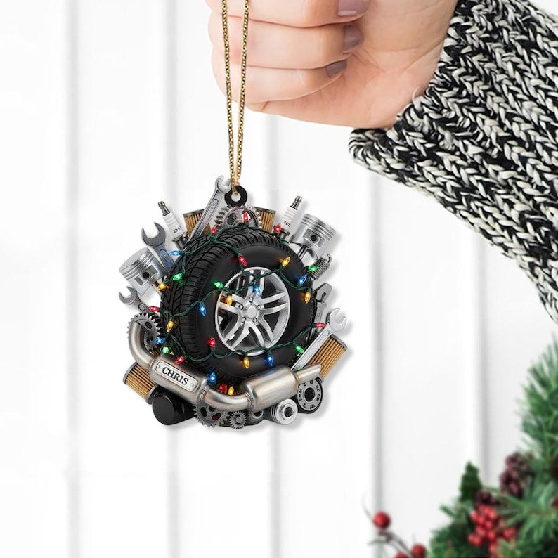 Personalized Mechanic Ornament Custom Auto Repair Christmas Gift