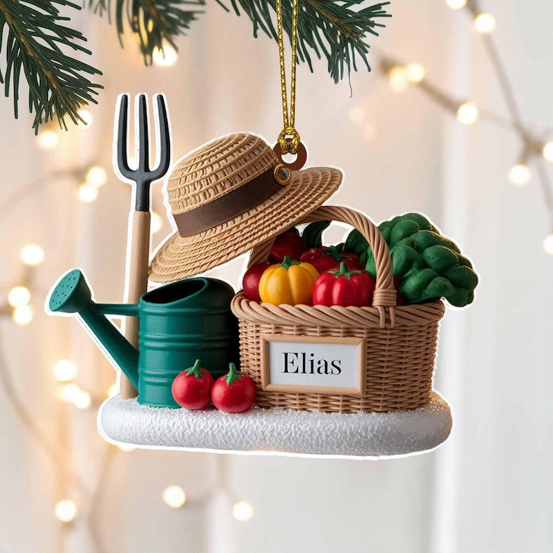 Personalized Gardener Christmas Ornament 2025 | Gardening Gift | Tree Hanging Decor | Custom Name Holiday Keepsake for Garden Lovers