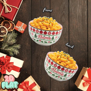 Personalized Mac and Cheese 2D FLAT Ornament, Custom Foodie Christmas Tree Decor, Funny Comfort Food Holiday Gift, Pasta Lover Keepsake