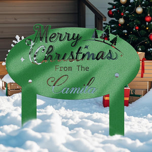 Personalized Christmas Metal Sign, Christmas Yard Decor, Christmas Outdoor Decor,Christmas Snow Decor, Custom Christmas Decor