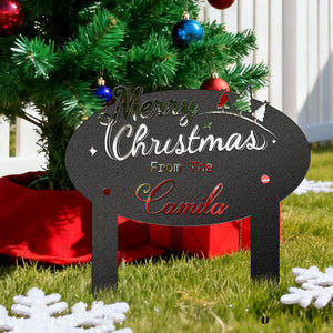 Personalized Christmas Metal Sign, Christmas Yard Decor, Christmas Outdoor Decor,Christmas Snow Decor, Custom Christmas Decor