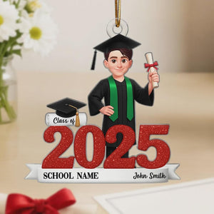 Class Of 2025 2026 2D Flat Senior Ornament, Personalized Acrylic Ornament, Christmas Gift For Senior, For Graduation