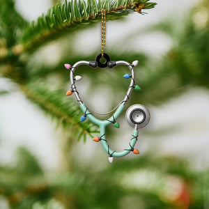 Stethoscope Ornament, Heart Shape Acrylic Xmas Tree Decor, Personalized Christmas Gift, Ideal Gift for Doctors Nurses Healthcare Worker