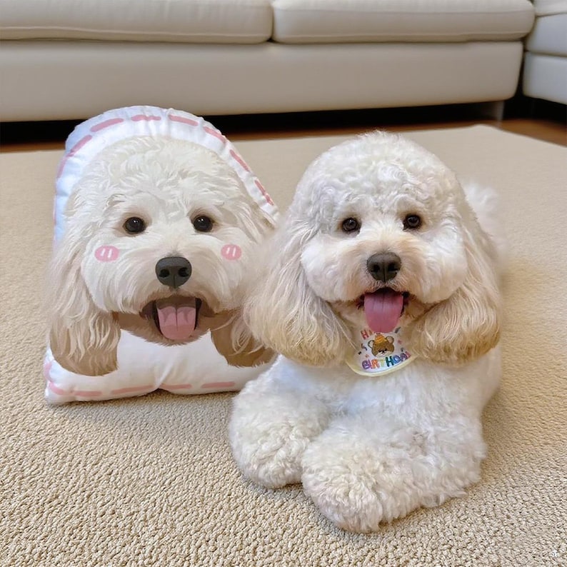 Custom Pet Pillow Personalized Dog or Cat Shaped Cushion, Pet Portrait Plush Gift, Pet Memorial Pillow, Funny Animal Gift for Pet Lovers