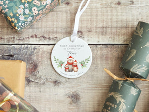 Family Christmas Ornament Personalised first Christmas as a family of three 2026