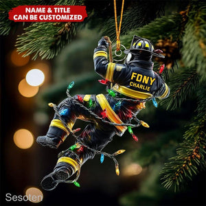 Personalized Firefighter Christmas 2025 Ornament, Custom Firefighter Ornament, Fireman Dad Gift, Christmas Firefighter Gifts, Fireman Gift
