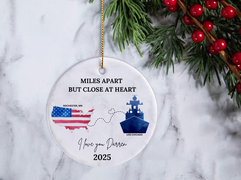 Personalized Navy Ornament Navy Christmas Decoration Navy Gifts For Navy Deployment Gift For Spouse US Navy Gift Military Dad Maritime Gifts