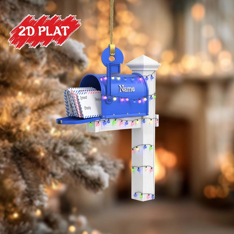Custom Name Mailbox Christmas Ornament 2025, Personalized Mailbox Ornament, Postman Xmas Tree Decor, Gift for Mail Carriers & Postal Workers