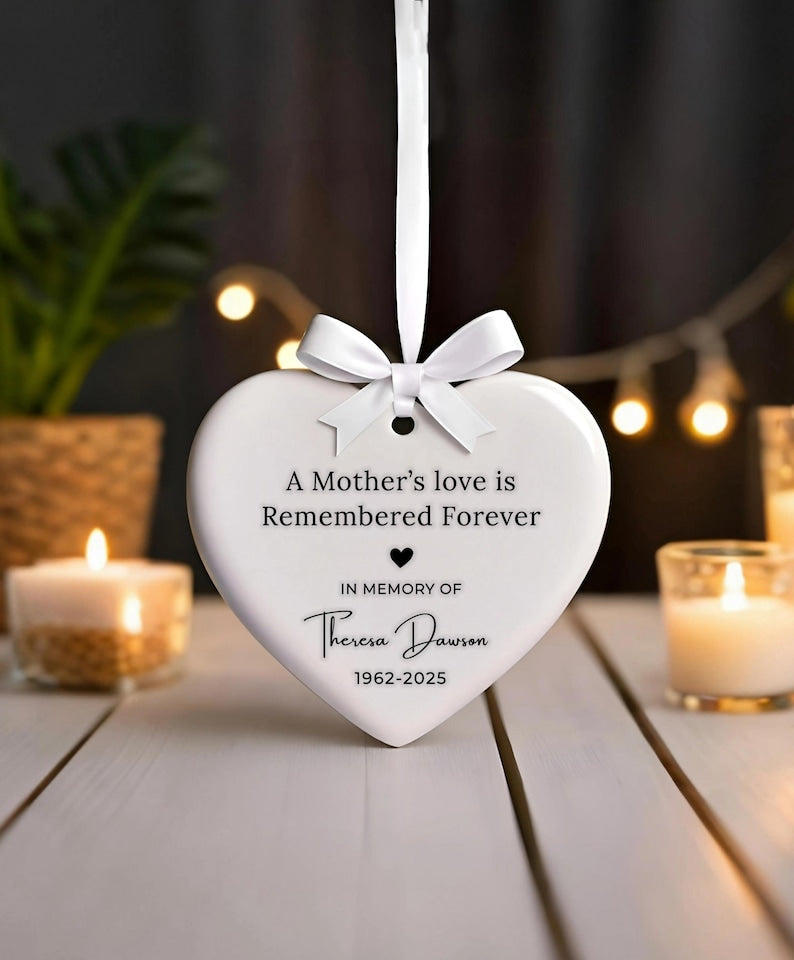 Mother Memorial Ornament Personalized Remembrance Keepsake for Mom