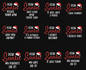 Funny Matching Christmas Pajama Shirts: Dear Santa Family Tees