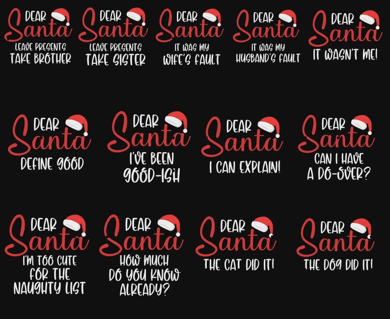 Funny Matching Christmas Pajama Shirts: Dear Santa Family Tees