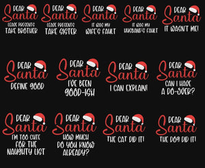 Funny Matching Christmas Pajama Shirts: Dear Santa Family Tees