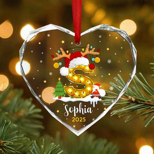 Personalized Letter Name Ornament, Custom Alphabet Christmas Ornament, Family Name Christmas Ornament 2025, Christmas Gift, Initial Ornament