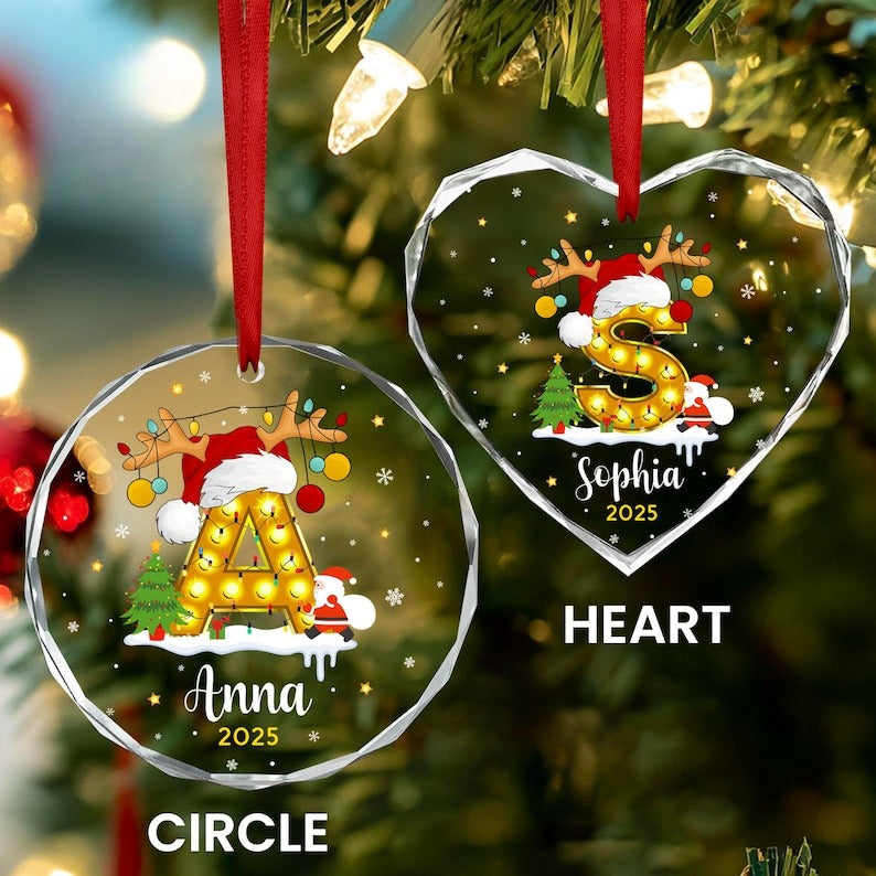 Personalized Letter Name Ornament, Custom Alphabet Christmas Ornament, Family Name Christmas Ornament 2025, Christmas Gift, Initial Ornament