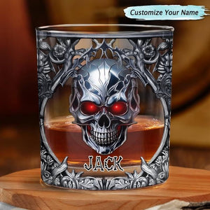 Skeleton Gothic Favorite Spirit Is Whiskey - Personalized Whiskey Glass, Bar Gift, Best Man Gift, Dad Gifts, Christmas Gift for Him