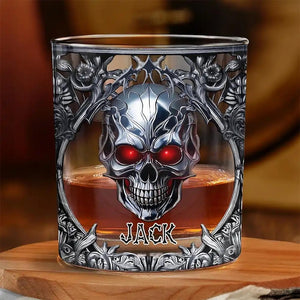 Skeleton Gothic Favorite Spirit Is Whiskey - Personalized Whiskey Glass, Bar Gift, Best Man Gift, Dad Gifts, Christmas Gift for Him
