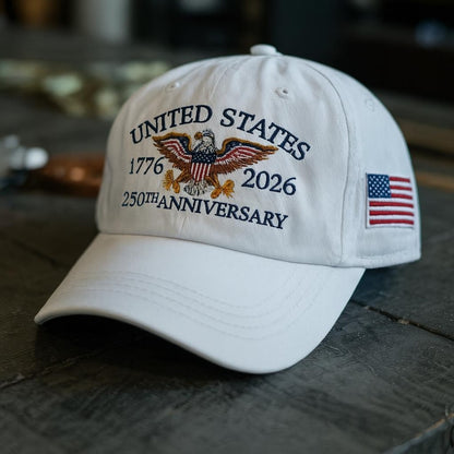 250th Anniversary Embroidered Baseball, U.S. Tribute Retro Cap, Anniversary Gift, Gift For Dad