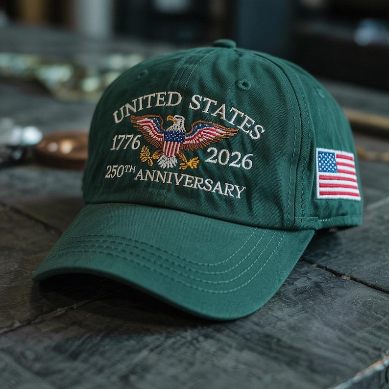 250th Anniversary Embroidered Baseball, U.S. Tribute Retro Cap, Anniversary Gift, Gift For Dad