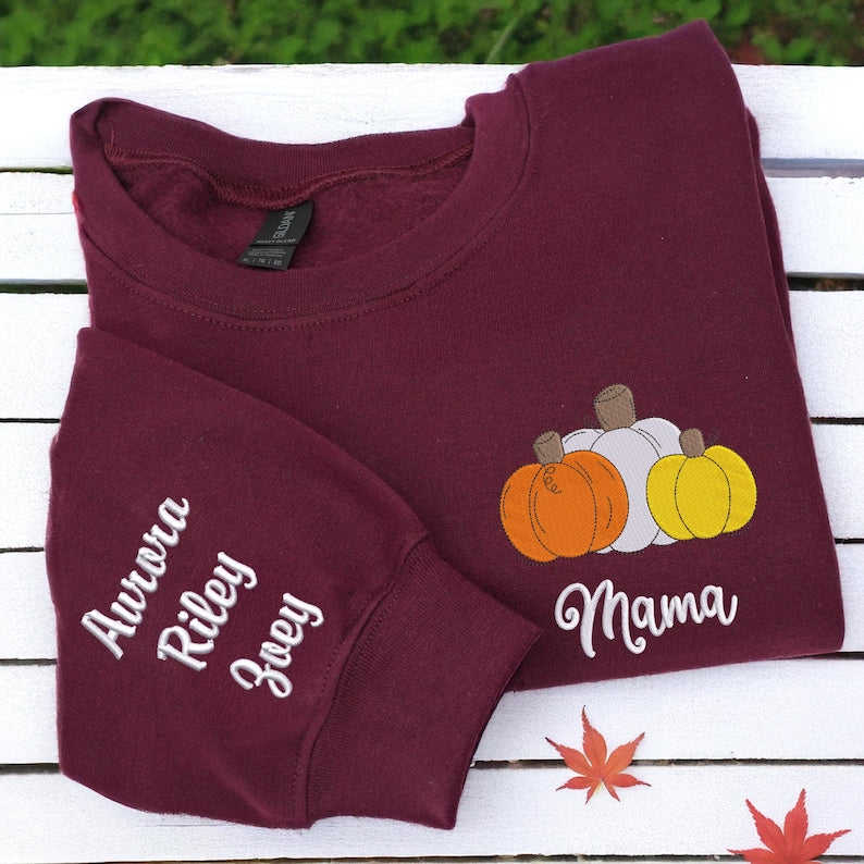 Nana Halloween Sweatrshirt - Embroidered Pumpkin Sweatshirt Women - Personalized Spooky Season Gift for Women - Grandma Gift