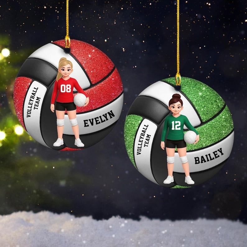 Personalized Volleyball Player Ornament, Gift For Sport Lover, Volleyball Team Gift, Volleyball Senior Christmas Gift, Sport Fan Ornament