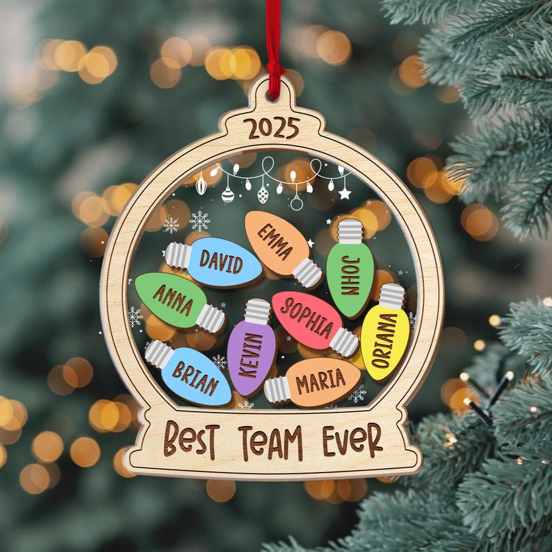Ornament Best Team Ever Shaker Ornament, Personalized Ornament Coworker Gift, Corporate Gift /Employee Ornaments/Team Gif/Appreciation Gifts