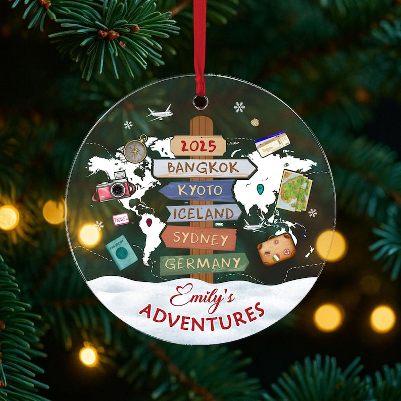 Personalized Travel Ornament: Custom Destination Keepsake