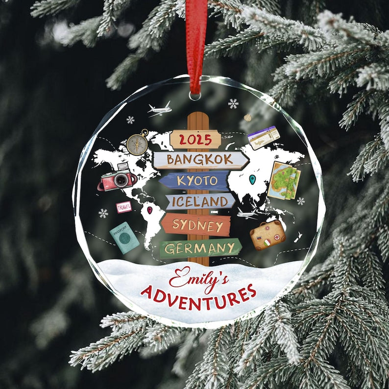 Personalized Travel Ornament: Custom Destination Keepsake