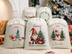 Custom Large Santa Sack, Personalized Christmas Gift Bag, Xmas Gift Bag, Christmas Eve Gift, Santa Bag, Gift for Kids,First Christmas Sack