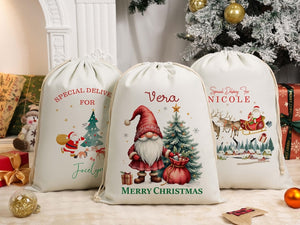 Custom Large Santa Sack, Personalized Christmas Gift Bag, Xmas Gift Bag, Christmas Eve Gift, Santa Bag, Gift for Kids,First Christmas Sack