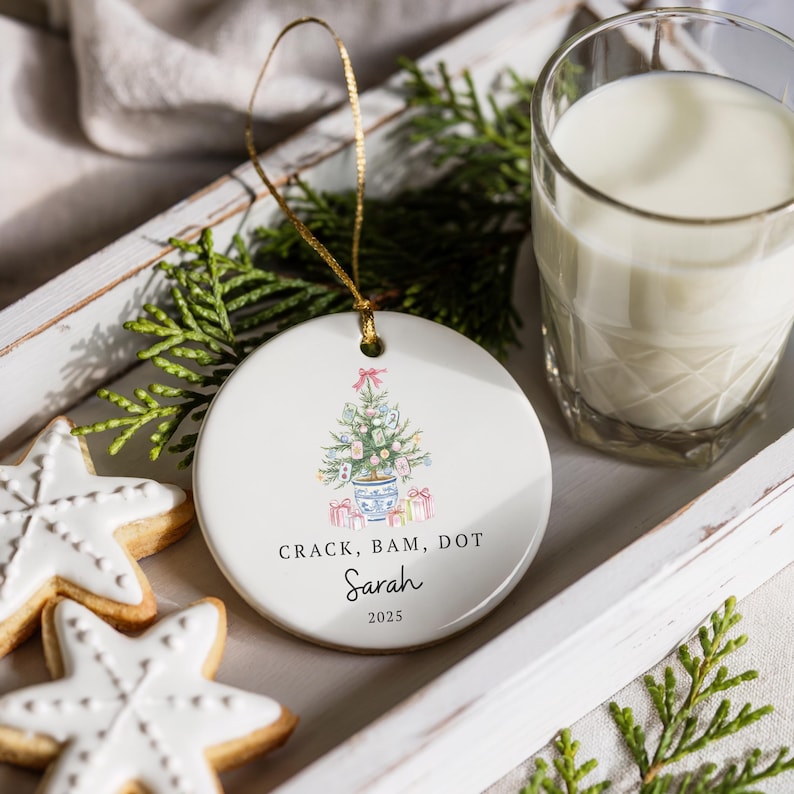 Crack Bam Dot Ornament Personalised Mahjong Ornament American Mahjong Chinoiserie Board Game ornament Mahj Gifts for Mahjong Ladies & Player