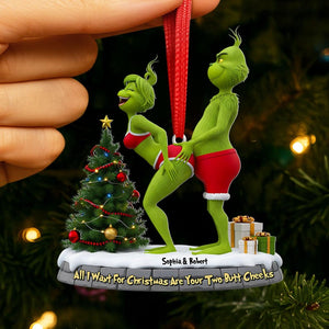 Personalized Naughty Green Couple Grinchmas Ornament, Naughty Couple Gift, Funny Green Monster Couple, Christmas Tree Hanging Decor Gift