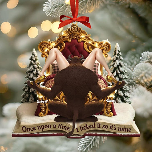 Personalized I Licked It So It's Mine Couple Ornament, Naughty Couple Gift, Funny Monster Couple, Christmas Tree Hanging Decor Gift