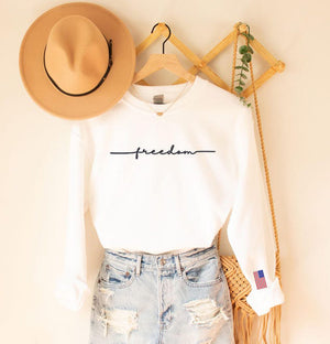 Freedom Embroidered Sweatshirt with USA Flag on Sleeve,Kirk's Legacy Sweater,Patriotic Embroidery Sweater,Justice for Charlie,American Pride il_794xN.7244175137_ja8m.jpg