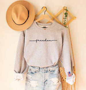 Freedom Embroidered Sweatshirt with USA Flag on Sleeve,Kirk's Legacy Sweater,Patriotic Embroidery Sweater,Justice for Charlie,American Pride il_794xN.7244179631_4uvu.jpg