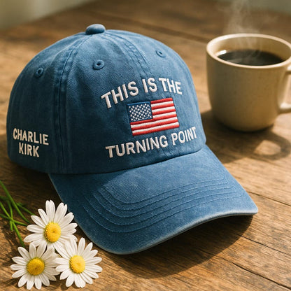 Charlie Kirk Hat This Is The Turning Point Quote Embroidered Hat, Patriotic Hat, Political Statement Hat, Activist Hat, Pray for Charlie il_794xN.7244877199_1kh0.jpg