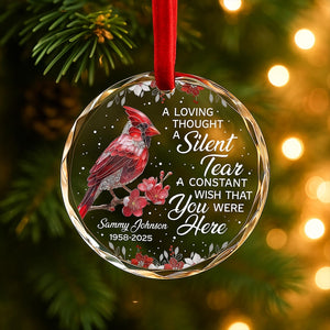 Cardinal Memorial Ornament Personalized Remembrance Christmas Keepsake with Name & Years Sympathy Gift in Memory of Loved One